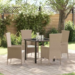 Ensemble de salle à manger pour jardin 5 pcs Beige polyrotin 563530563530