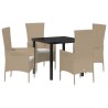 Ensemble de salle à manger pour jardin 5 pcs Beige polyrotin 563530563530