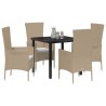 Ensemble de salle à manger pour jardin 5 pcs Beige polyrotin 563530563530
