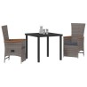 Ensemble de salle à manger pour jardin 3 pcs Gris polyrotin 563531563531