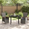Ensemble de salle à manger pour jardin 3 pcs Gris polyrotin 563531563531