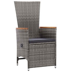 Ensemble de salle à manger pour jardin 3 pcs Gris polyrotin 563531563531