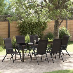Ensemble de salle à manger pour jardin 7 pcs Noir café 563533563533