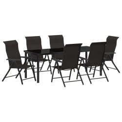 Ensemble de salle à manger pour jardin 7 pcs Noir café 563533563533