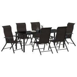 Ensemble de salle à manger pour jardin 7 pcs Noir café 563533563533