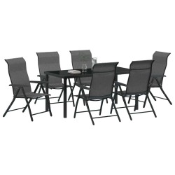 Ensemble de salle à manger pour jardin 7 pcs Gris 563534563534
