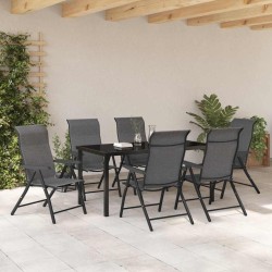 Ensemble de salle à manger pour jardin 7 pcs Gris 563534563534