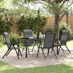 Ensemble de salle à manger pour jardin 5 pcs Gris 563535563535