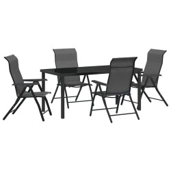 Ensemble de salle à manger pour jardin 5 pcs Gris 563535563535