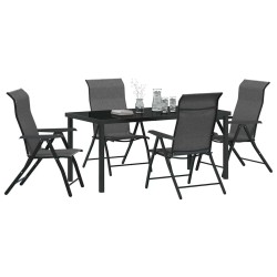 Ensemble de salle à manger pour jardin 5 pcs Gris 563535563535