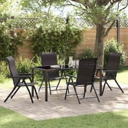Ensemble de salle à manger pour jardin 5 pcs Noir café 563536563536