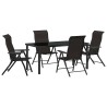Ensemble de salle à manger pour jardin 5 pcs Noir café 563536563536