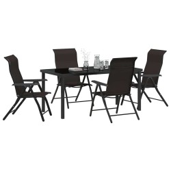 Ensemble de salle à manger pour jardin 5 pcs Noir café 563536563536