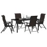 Ensemble de salle à manger pour jardin 5 pcs Noir café 563536563536
