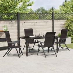 Ensemble de salle à manger pour jardin 5 pcs Noir café 563536563536