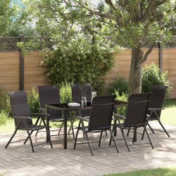 Ensemble de salle à manger pour jardin 7 pcs Noir café 563537563537
