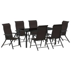 Ensemble de salle à manger pour jardin 7 pcs Noir café 563537563537