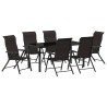 Ensemble de salle à manger pour jardin 7 pcs Noir café 563537563537