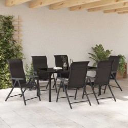 Ensemble de salle à manger pour jardin 7 pcs Noir café 563537563537