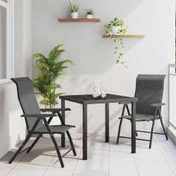 Ensemble de salle à manger pour jardin 3 pcs Gris 563538563538