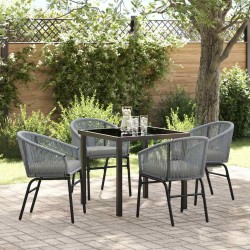Ensemble de salle à manger pour jardin 5 pcs Anthracite 563539563539