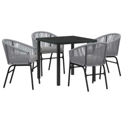 Ensemble de salle à manger pour jardin 5 pcs Anthracite 563539563539