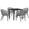 Ensemble de salle à manger pour jardin 5 pcs Anthracite 563539563539
