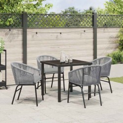 Ensemble de salle à manger pour jardin 5 pcs Anthracite 563539563539