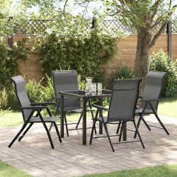 Ensemble de salle à manger pour jardin 5 pcs Gris 563540563540