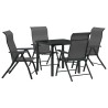 Ensemble de salle à manger pour jardin 5 pcs Gris 563540563540