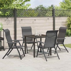 Ensemble de salle à manger pour jardin 5 pcs Gris 563540563540