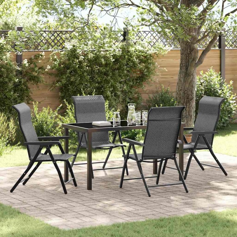 Ensemble de salle à manger pour jardin 5 pcs Gris 563541563541