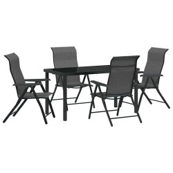 Ensemble de salle à manger pour jardin 5 pcs Gris 563541563541