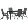 Ensemble de salle à manger pour jardin 5 pcs Gris 563541563541