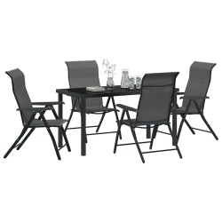 Ensemble de salle à manger pour jardin 5 pcs Gris 563541563541