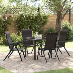 Ensemble de salle à manger pour jardin 5 pcs Noir café 563542563542