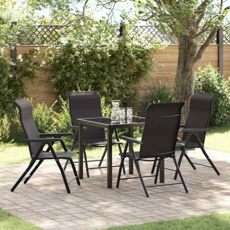 Ensemble de salle à manger pour jardin 5 pcs Noir café 563542563542