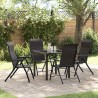 Ensemble de salle à manger pour jardin 5 pcs Noir café 563542563542