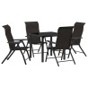 Ensemble de salle à manger pour jardin 5 pcs Noir café 563542563542