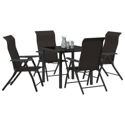 Ensemble de salle à manger pour jardin 5 pcs Noir café 563542563542
