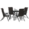 Ensemble de salle à manger pour jardin 5 pcs Noir café 563542563542