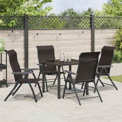 Ensemble de salle à manger pour jardin 5 pcs Noir café 563542563542