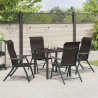 Ensemble de salle à manger pour jardin 5 pcs Noir café 563542563542
