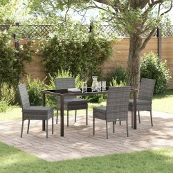 Ensemble de salle à manger pour jardin 5 pcs Gris 563543563543
