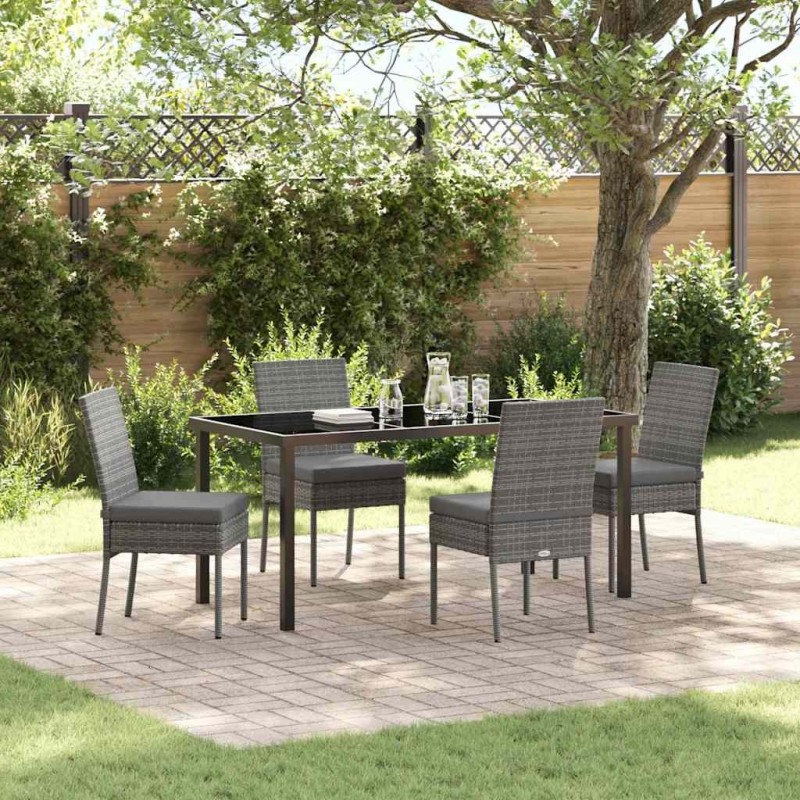 Ensemble de salle à manger pour jardin 5 pcs Gris 563543563543