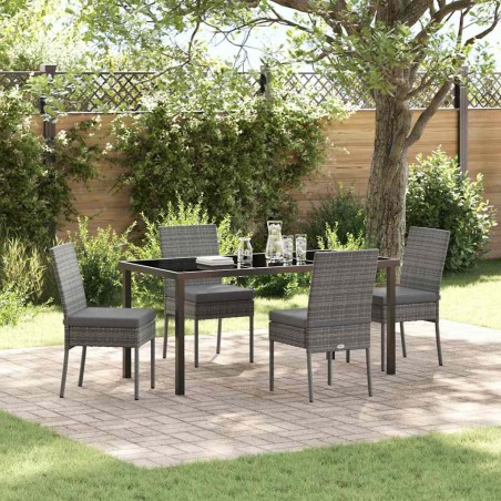 Ensemble de salle à manger pour jardin 5 pcs Gris 563543563543