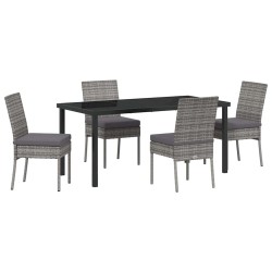 Ensemble de salle à manger pour jardin 5 pcs Gris 563543563543
