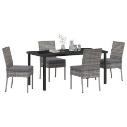 Ensemble de salle à manger pour jardin 5 pcs Gris 563543563543