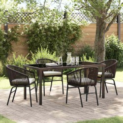 Ensemble de salle à manger pour jardin 5 pcs Marron 563544563544