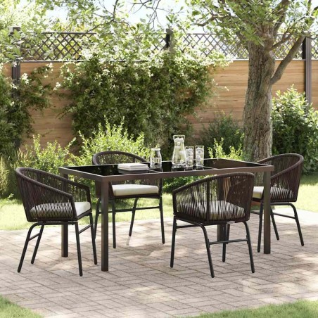 Ensemble de salle à manger pour jardin 5 pcs Marron 563544563544